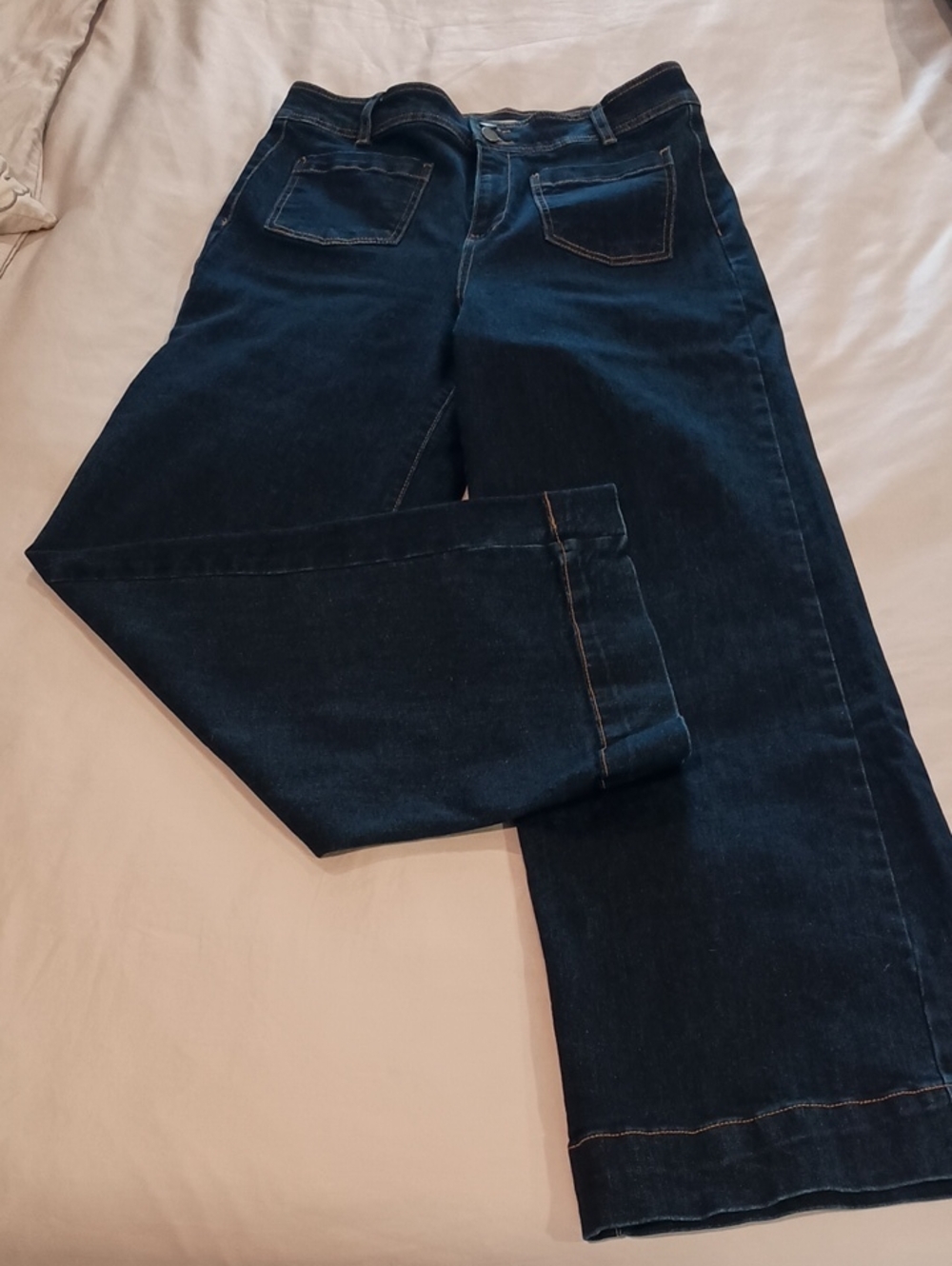 Oat New York Wide Leg Dark Blue Women's Stretch Jeans 10/30